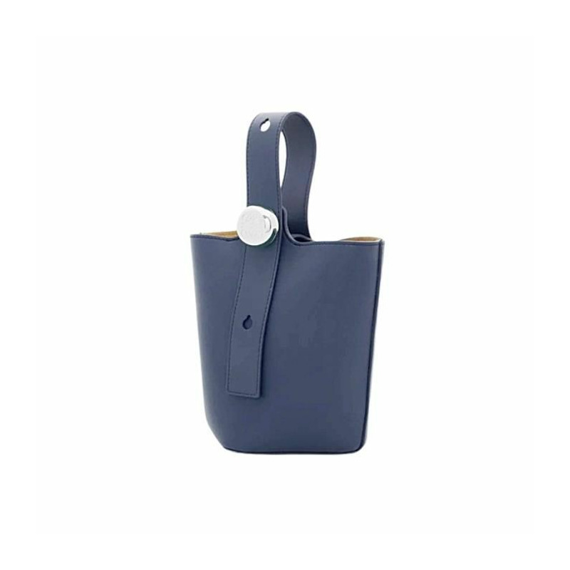 LOEWE 光滑小牛皮鵝卵石紋迷你水桶包 4467-0
