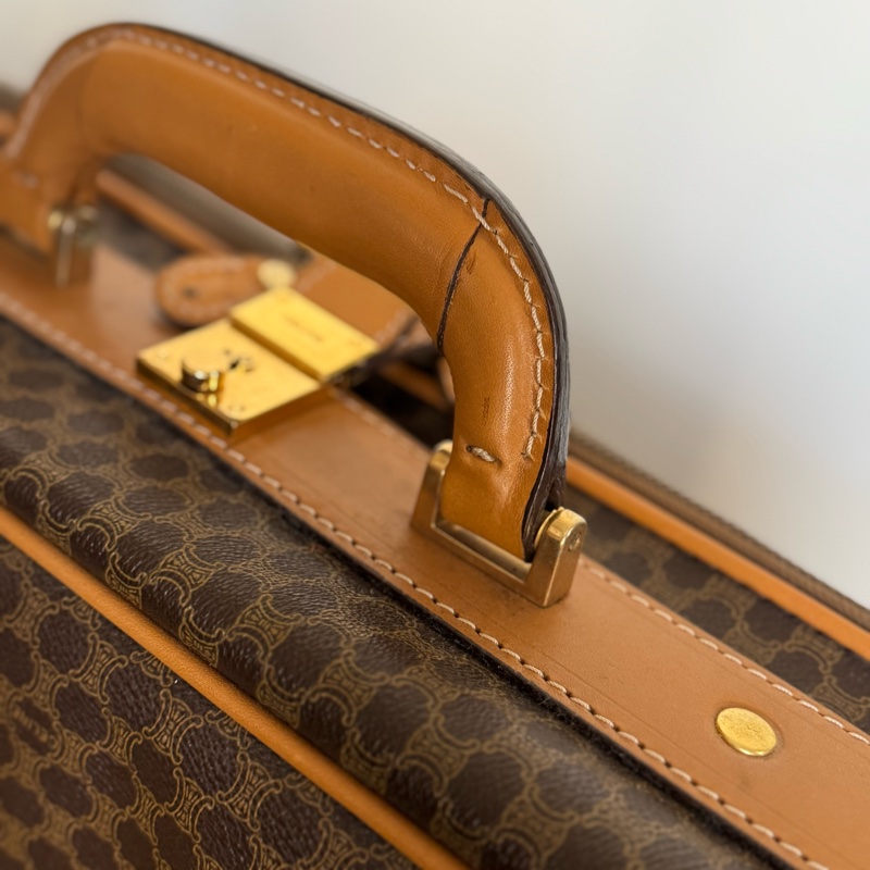 Celine Macadam 手提行李箱 行李包 真皮帆布-4