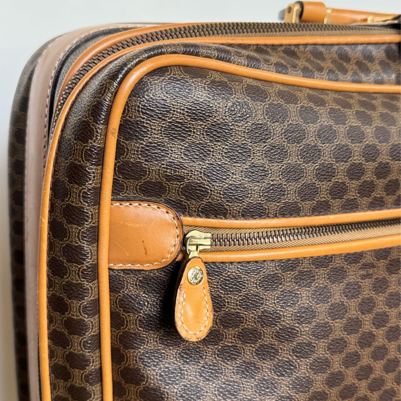 Celine Macadam 手提行李箱 行李包 真皮帆布-7