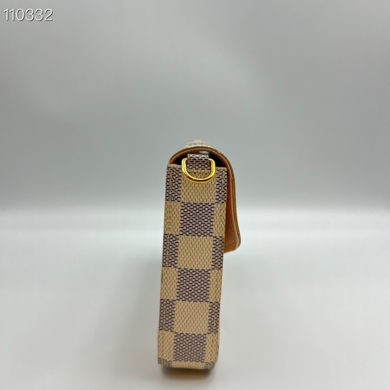 【98新】LV路易威登 Pochette Felicie白棋盤格塗層帆布三合一-2