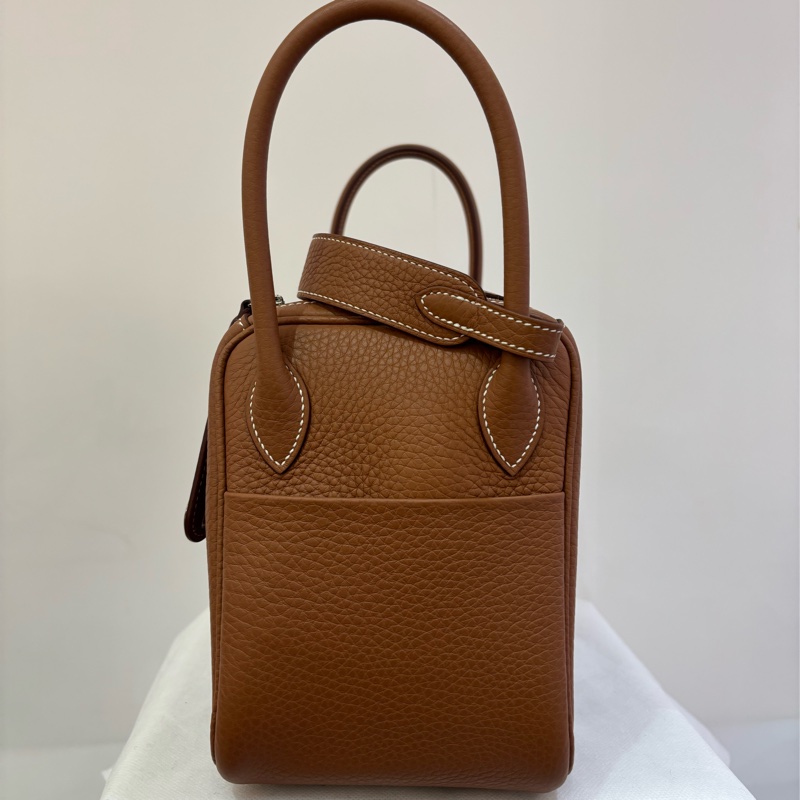 HERMES 37 Gold TC皮革銀釦Lindy26-3