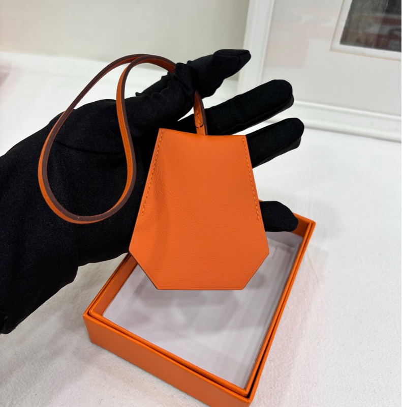 Hermes/愛馬仕 橘色鑰匙圈 包掛件 全新-2