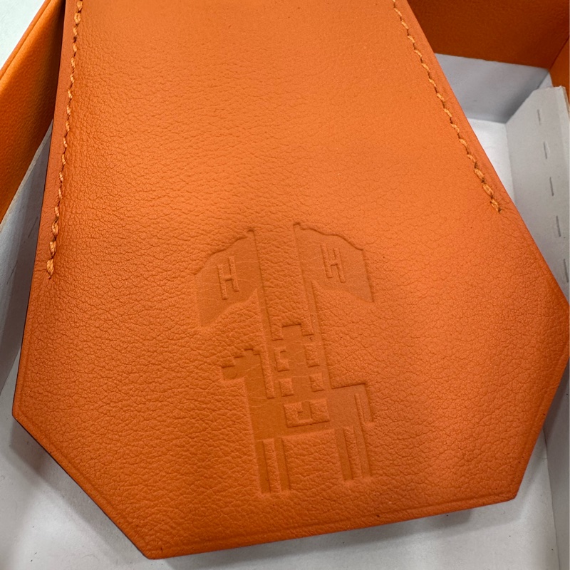 Hermes/愛馬仕 橘色鑰匙圈 包掛件 全新-5