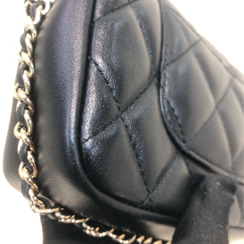 Chanel 黑色珍珠字鏈條 Flap Bag XC124-13