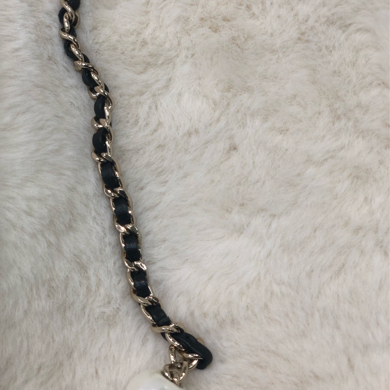 Chanel 黑色珍珠字鏈條 Flap Bag XC124-17