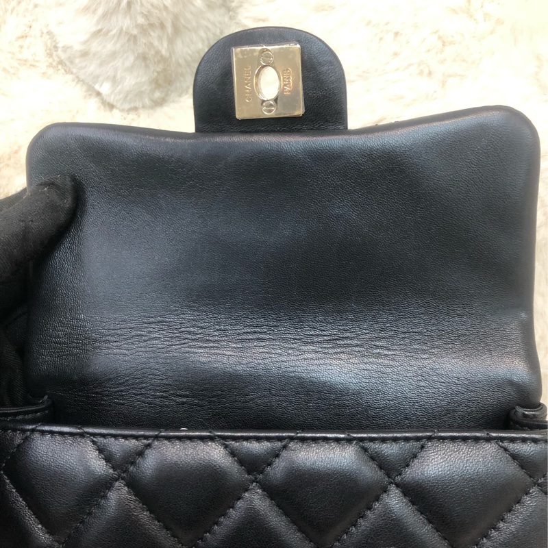 Chanel 黑色珍珠字鏈條 Flap Bag XC124-23