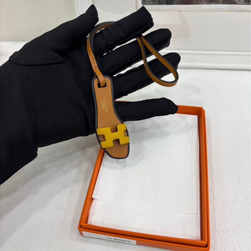 Hermes/愛馬仕拖鞋掛件，全新-3