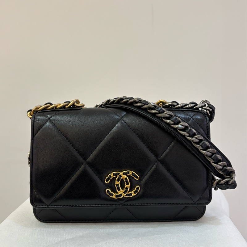 CHANEL黑羊皮19WOC-0