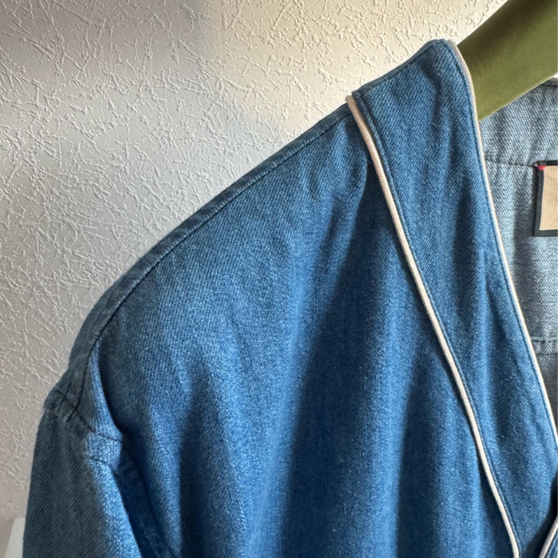 Gucci藍色單寧白大G短袖上衣-9