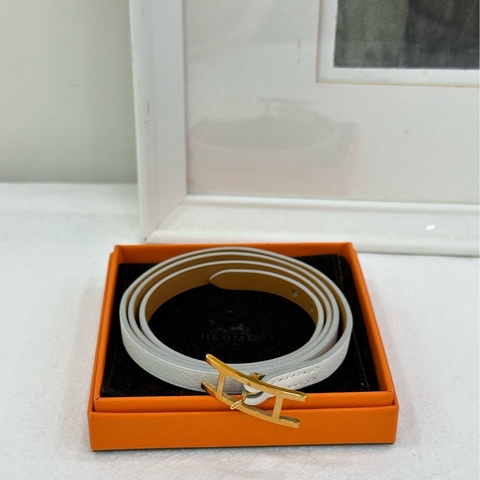 HERMES/愛馬仕 Behapi雙圈皮手鐲，脖鏈 全新