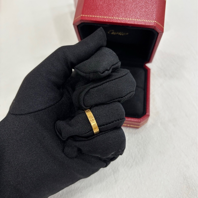 Cartier 卡地亞love系列18k玫瑰金窄版戒指 52碼-1