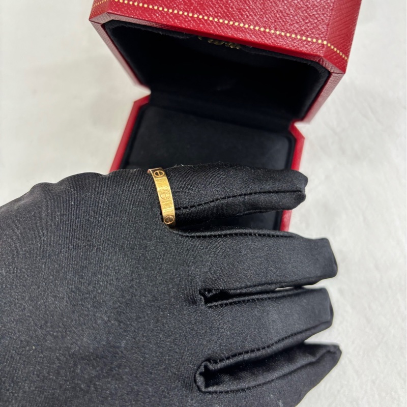 Cartier 卡地亞love系列18k玫瑰金窄版戒指 52碼-2