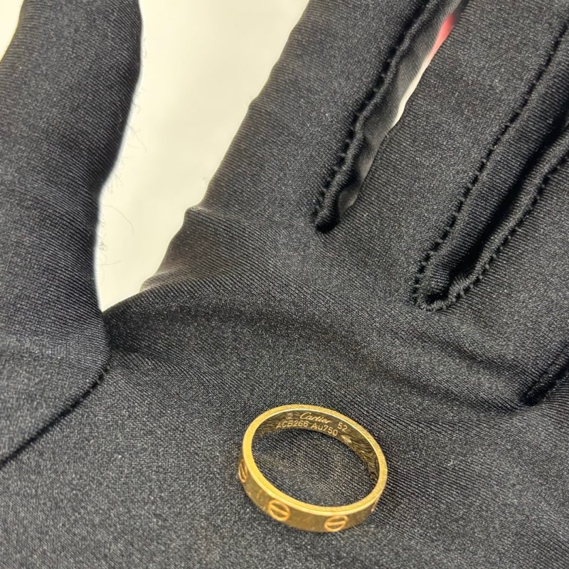 Cartier 卡地亞love系列18k玫瑰金窄版戒指 52碼-4