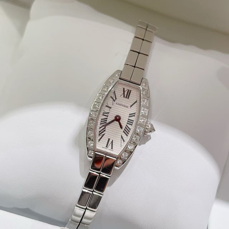 卡地亞WJ2004W3白金鑽石女表手鏈表-2