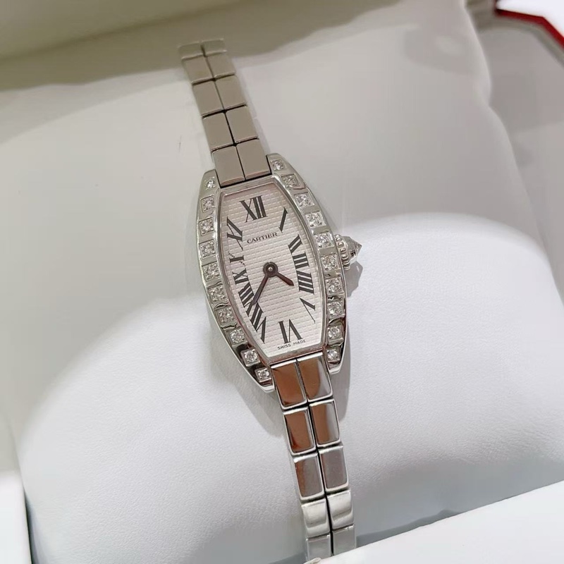 卡地亞WJ2004W3白金鑽石女表手鏈表-3
