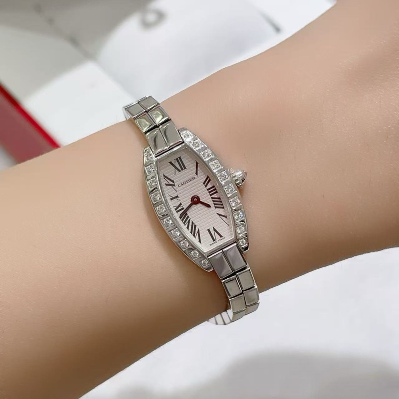卡地亞WJ2004W3白金鑽石女表手鏈表-5