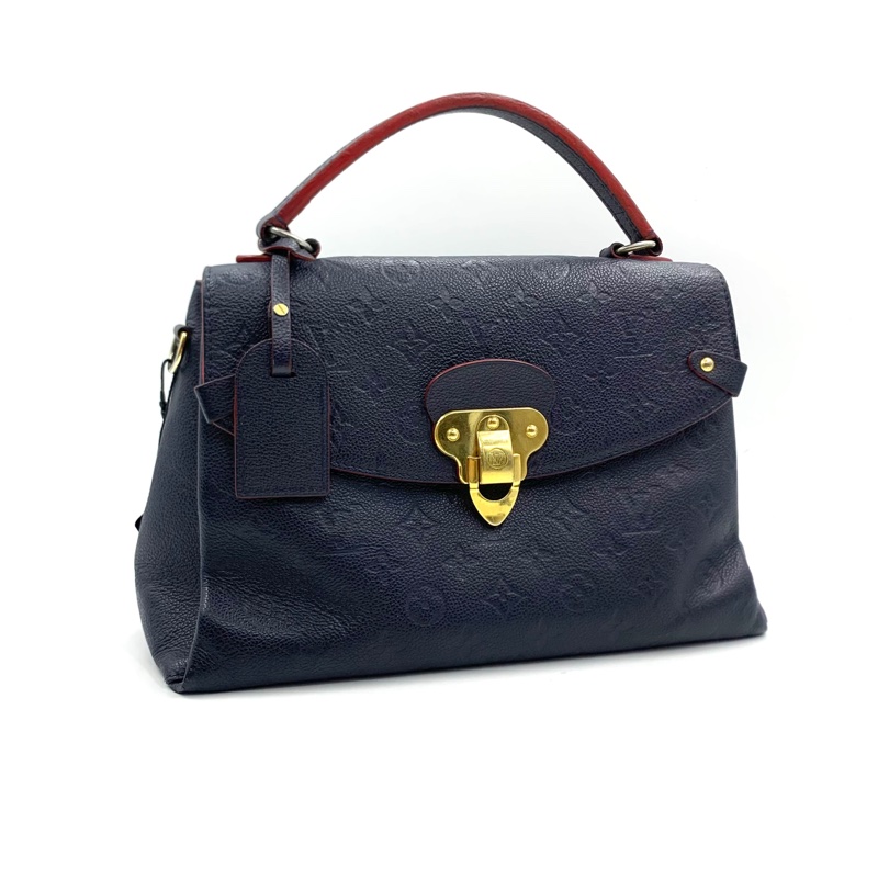 LV路易威登Georges大號深藍色牛皮壓紋郵差包-1