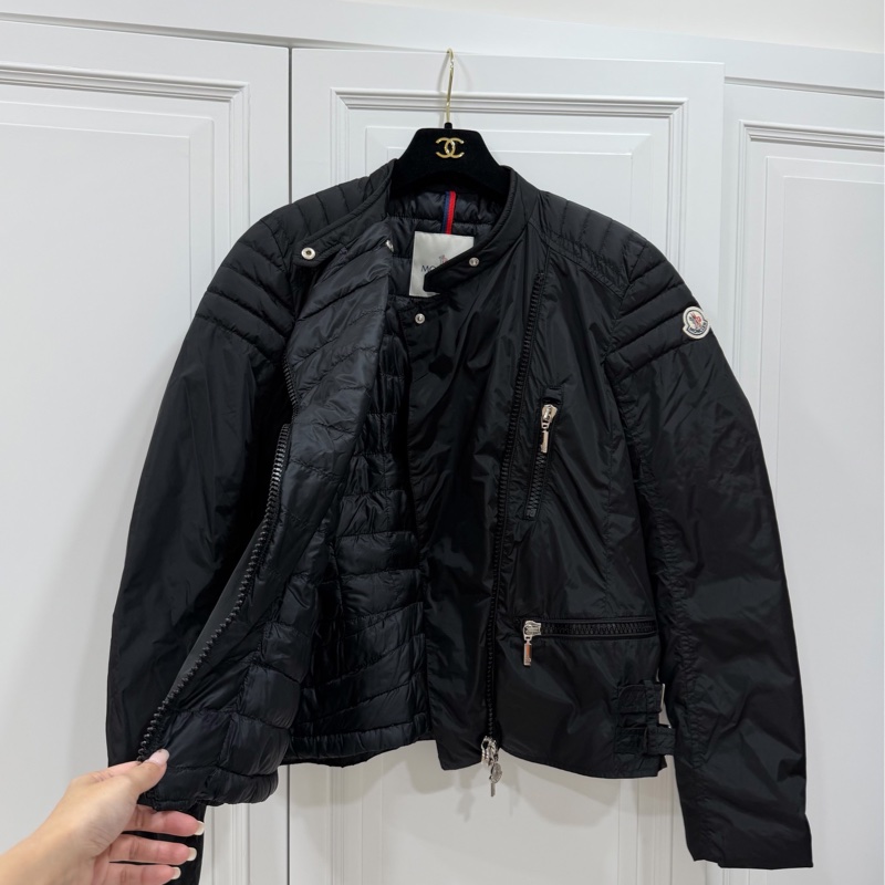 moncler 黑色 立領 輕羽絨 短版羽絨 羽絨外套 夾克 短外套 風衣外套 防風外套 飛行外套-5