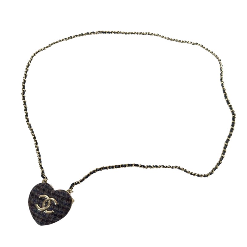 CHANEL CC *秀款* 愛心 粗花呢 斜揹飾品-3