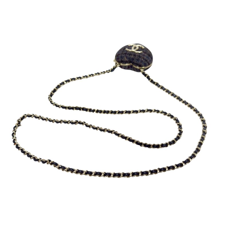 CHANEL CC *秀款* 愛心 粗花呢 斜揹飾品-10