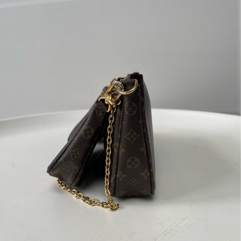 98新 LV/路易威登 CS7082綠肩帶老花五合-1