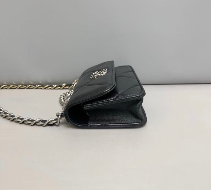 ✨全網最平！Chanel 19 Bag WOC 迷你 黑銀 芯片款 97新-5