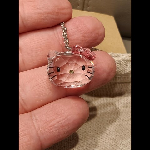 日本進口， hello kitty施華洛世奇水晶項鍊
狀況如照片所示
日本自己附的紙盒包裝
限量商品必，值得收藏