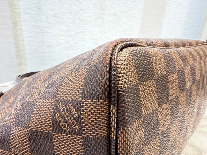 LV 咖格金釦Neverfull PM 手提肩背托特包-3