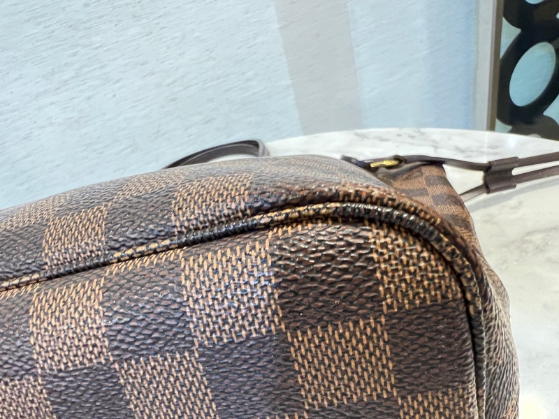 LV 咖格金釦Neverfull PM 手提肩背托特包-4