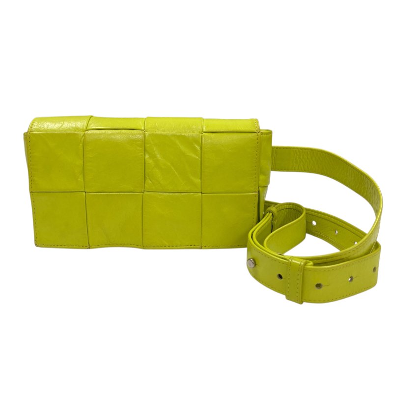 BOTTEGA VENETA 編織包 斜背包 螢光黃-0