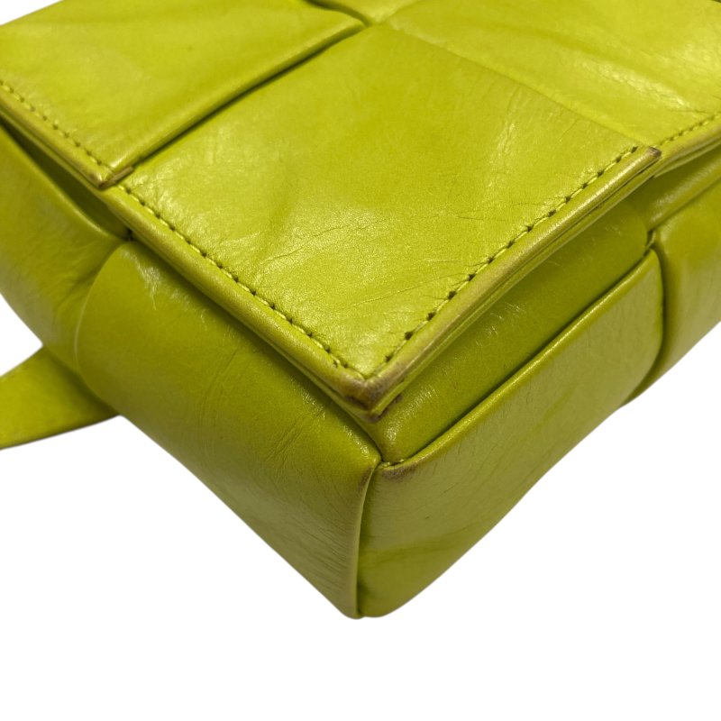 BOTTEGA VENETA 編織包 斜背包 螢光黃-8