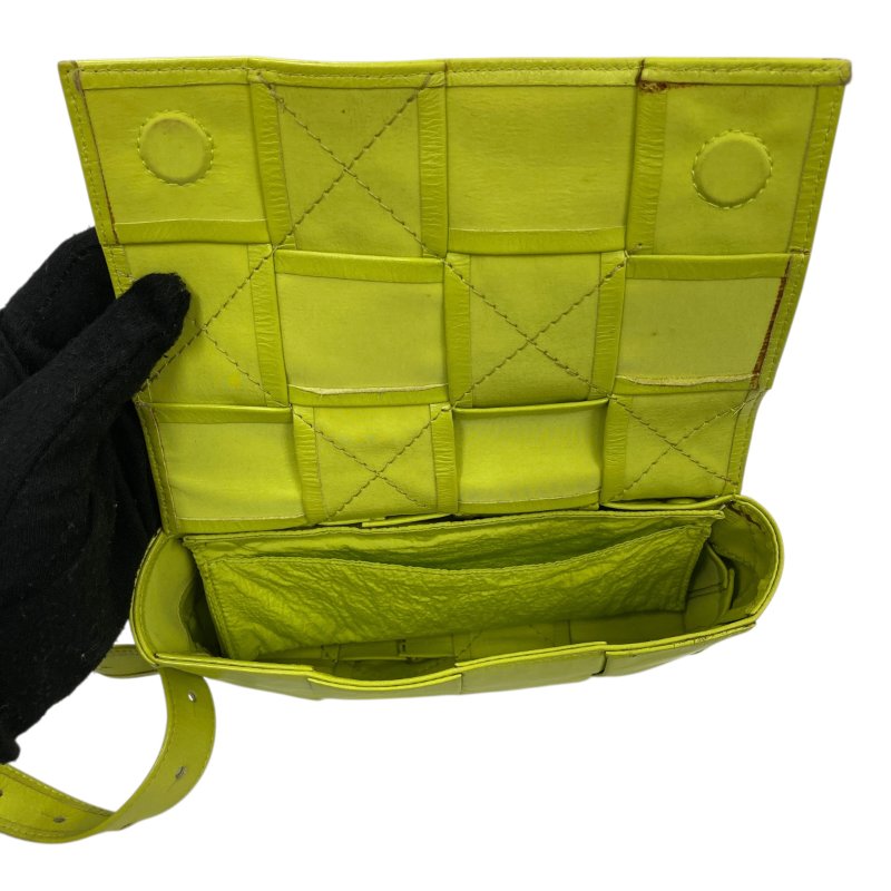 BOTTEGA VENETA 編織包 斜背包 螢光黃-12