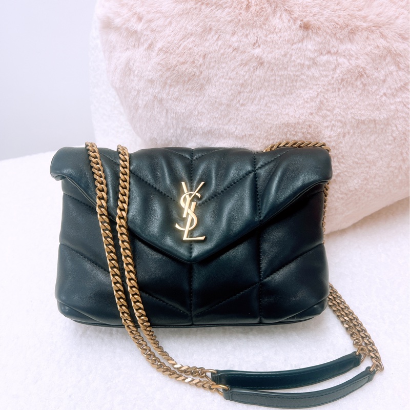 YSL puffer / loulou 黑金鏈條包-0