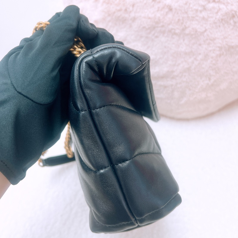 YSL puffer / loulou 黑金鏈條包-5