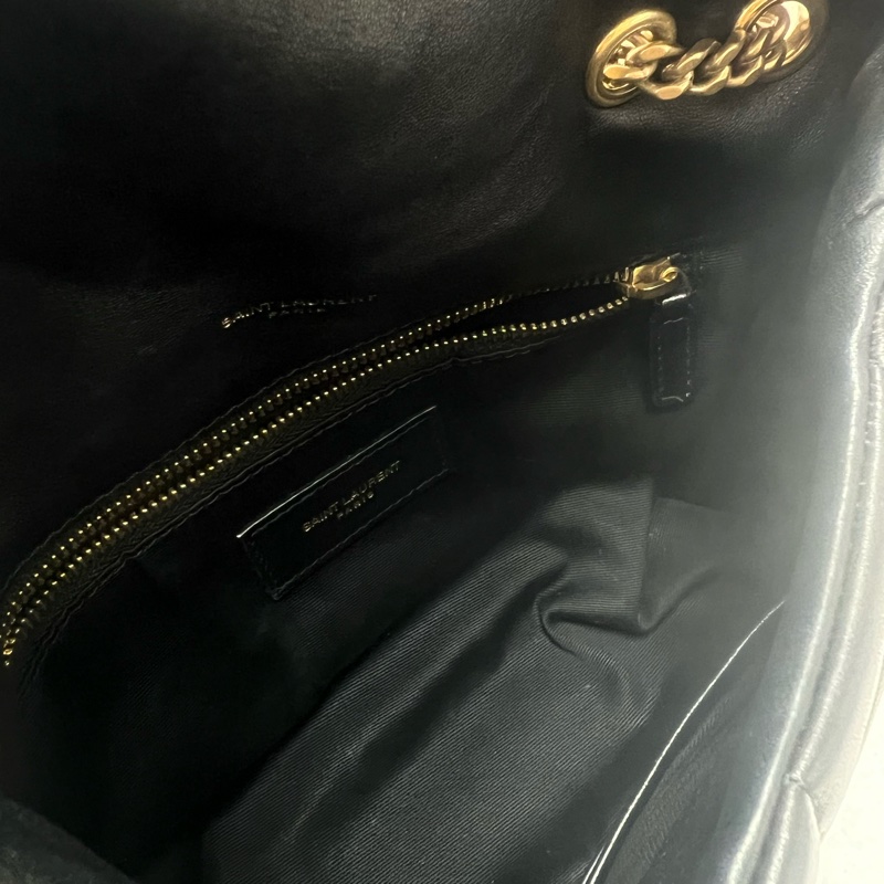 YSL puffer / loulou 黑金鏈條包-12