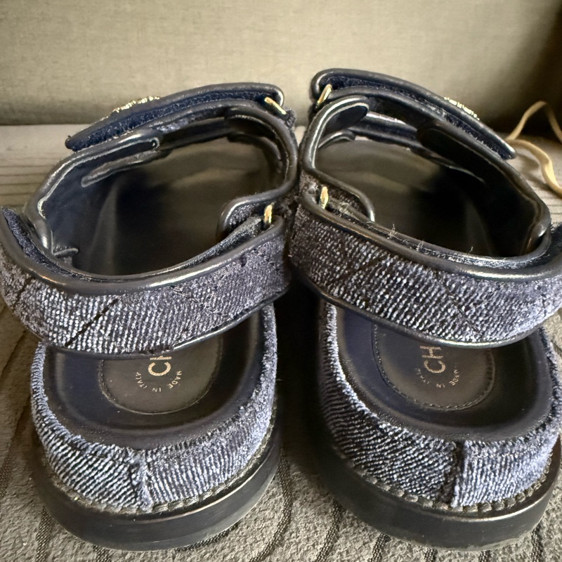 Chanel 牛仔絨布款 涼鞋-2