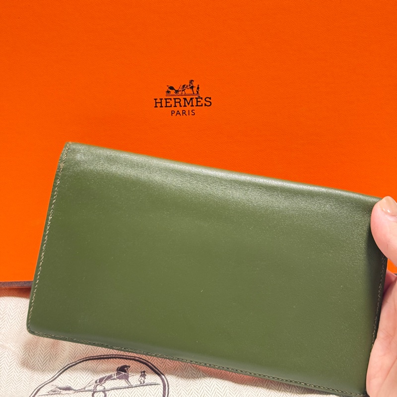 HERMES長夾 愛馬仕 墨綠色-1