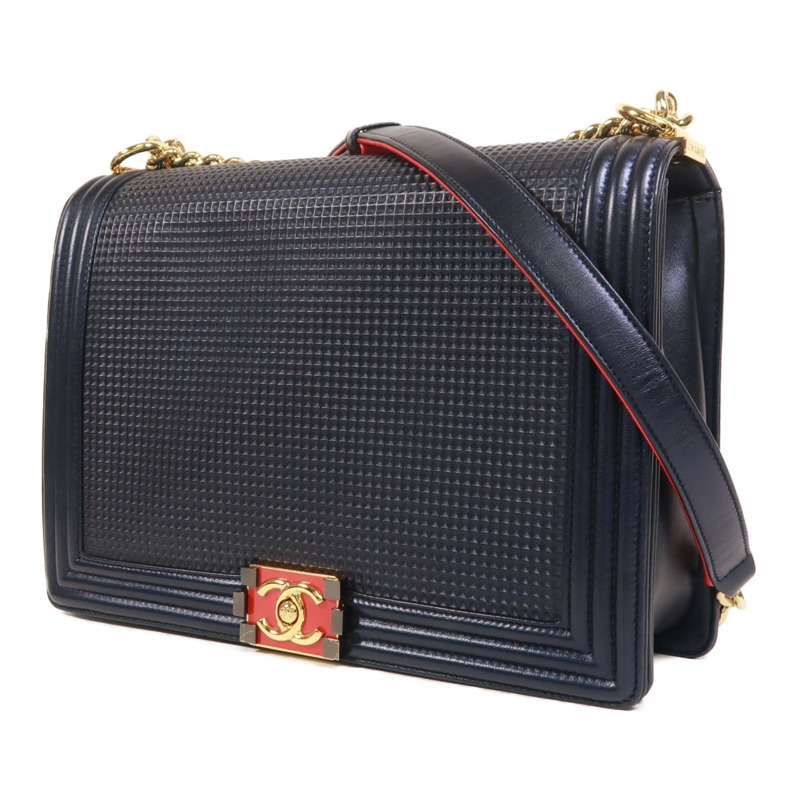 CHANEL 牛皮皮革Boy 30鏈帶肩背袋-2