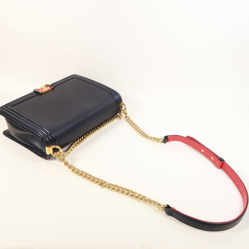 CHANEL 牛皮皮革Boy 30鏈帶肩背袋-8