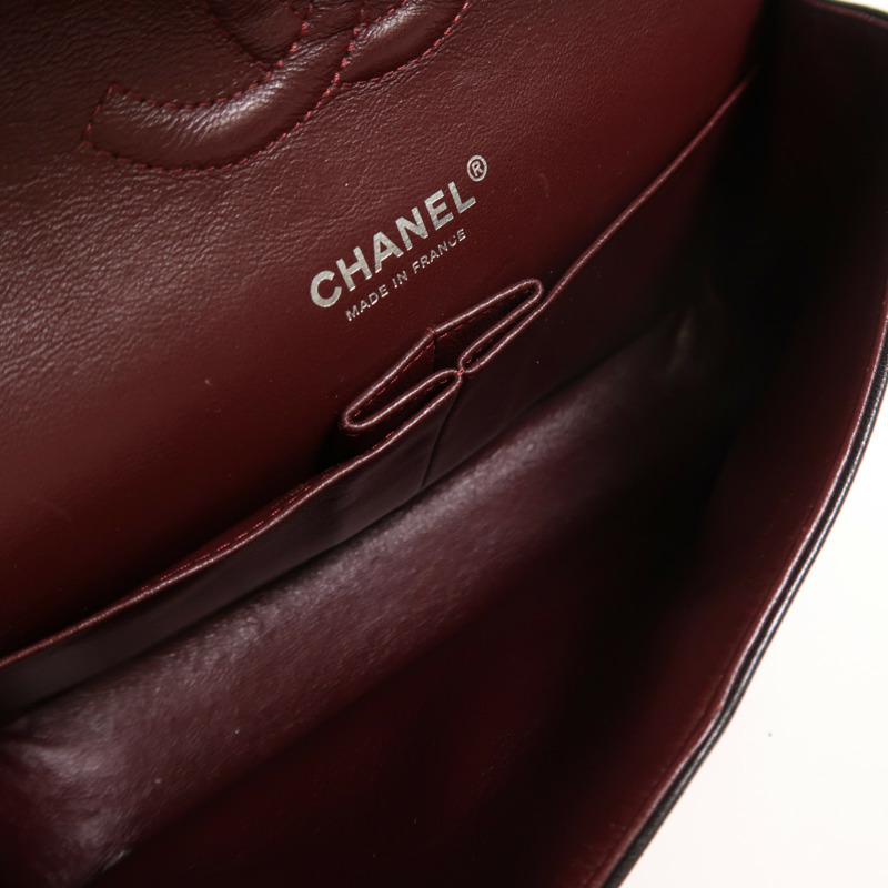 CHANEL 羊皮皮革Classic 25銀扣鏈帶肩背袋-4