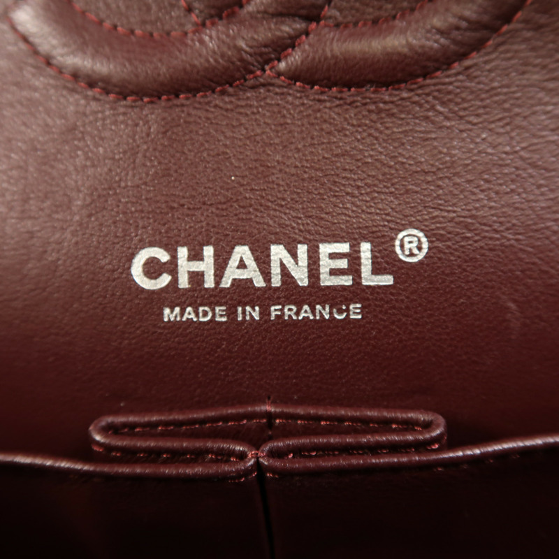 CHANEL 羊皮皮革Classic 25銀扣鏈帶肩背袋-5