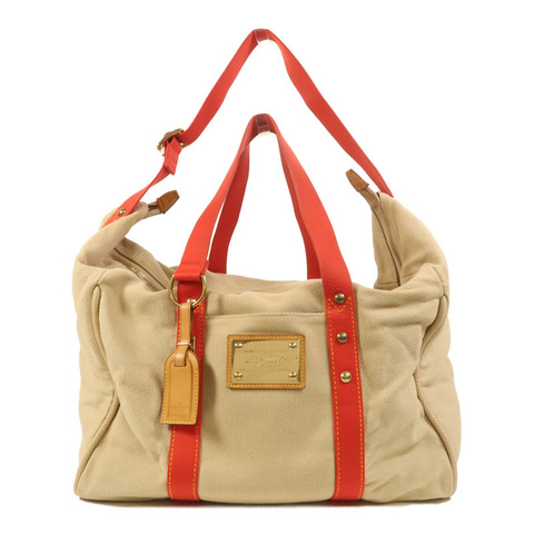 LOUIS VUITTON 帆布Antigua Sac Weekend金扣手挽肩背兩用袋