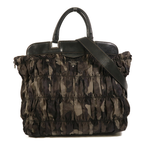 PRADA 尼龍2 Way Shoulder銀扣手挽肩背兩用袋