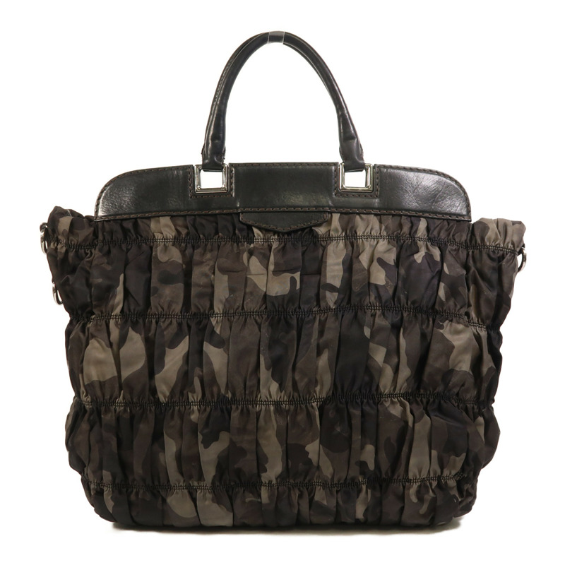 PRADA 尼龍2 Way Shoulder銀扣手挽肩背兩用袋-1