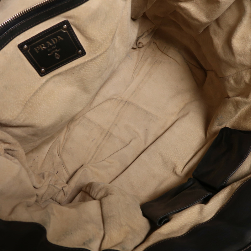 PRADA 尼龍2 Way Shoulder銀扣手挽肩背兩用袋-4