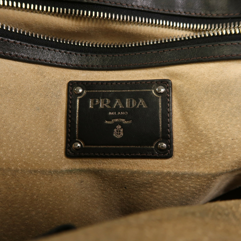 PRADA 尼龍2 Way Shoulder銀扣手挽肩背兩用袋-5