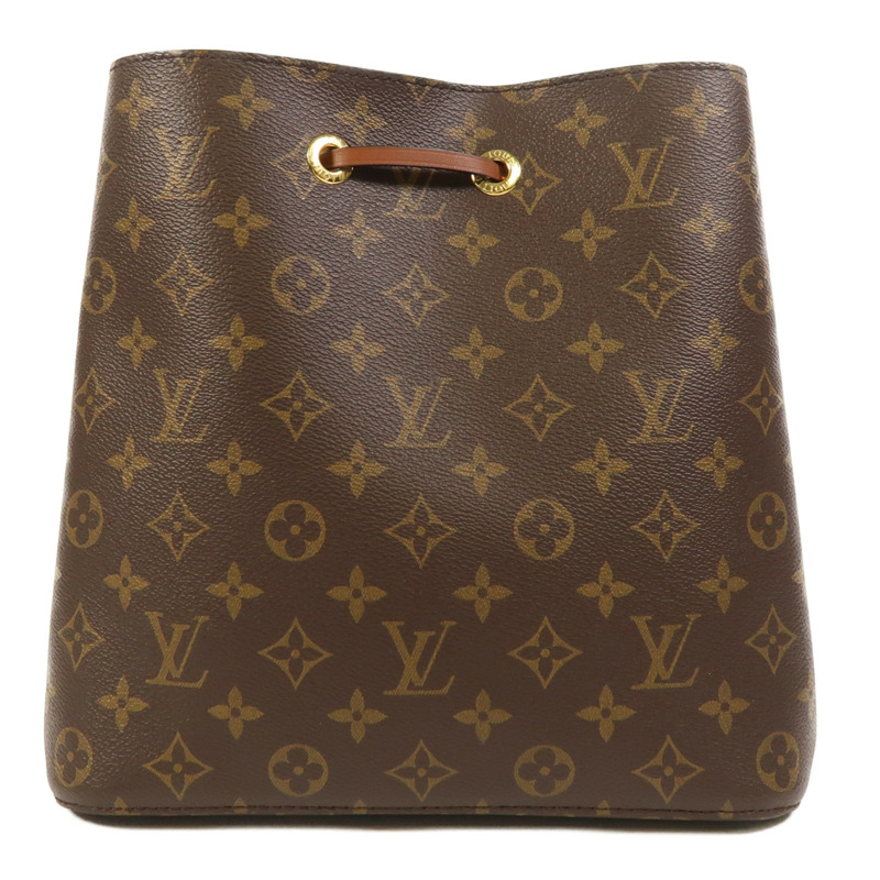 LOUIS VUITTON Monogram NeoNoe MM金扣肩背袋棕色-1