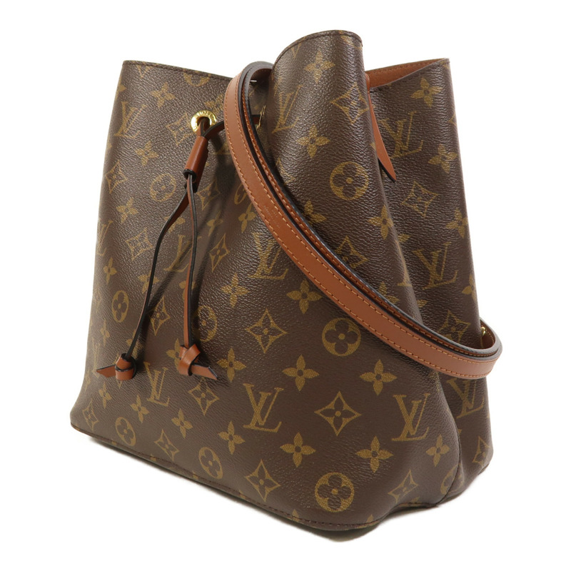 LOUIS VUITTON Monogram NeoNoe MM金扣肩背袋棕色-2