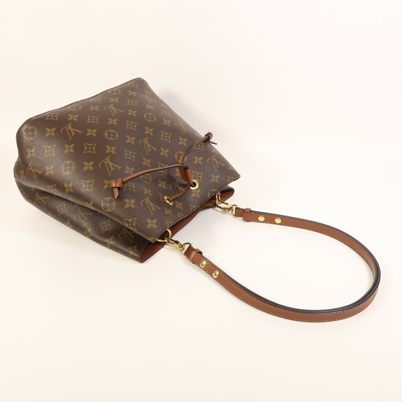 LOUIS VUITTON Monogram NeoNoe MM金扣肩背袋棕色-6