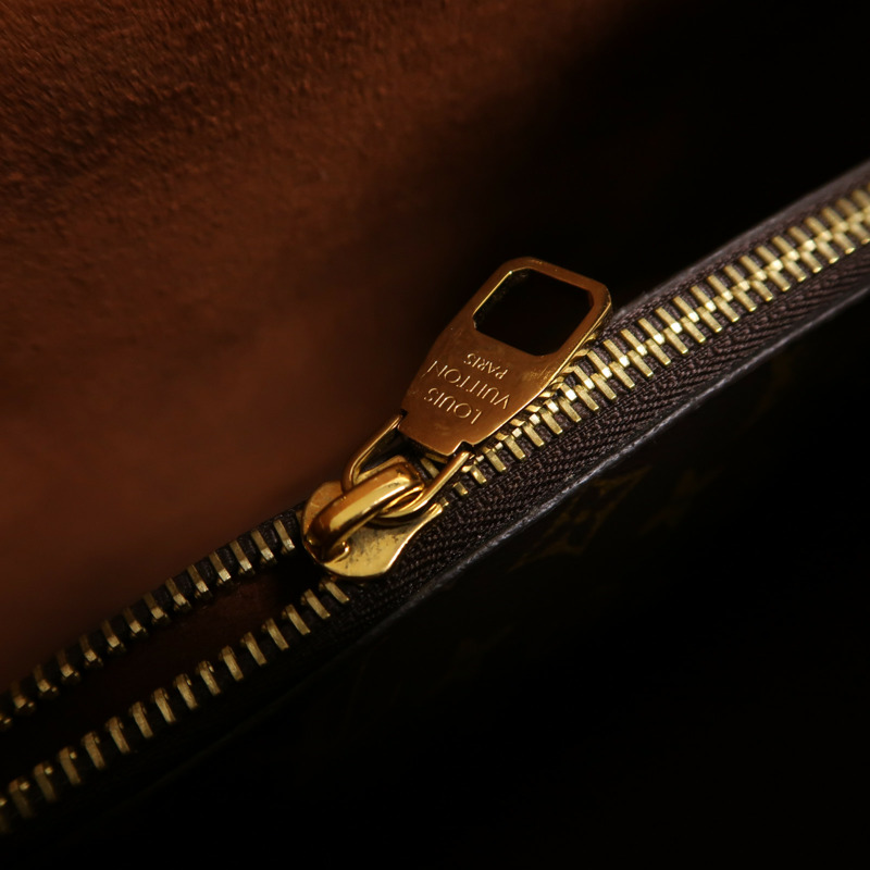 LOUIS VUITTON Monogram NeoNoe MM金扣肩背袋棕色-12